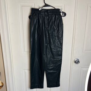 Women’s Green Faux Leather Pants